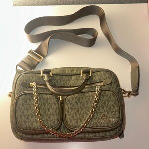 Michael Kors Olive Monogram Crossbody Bag